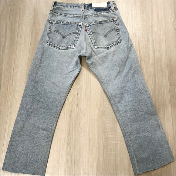 Redone vintage levi’s 501 high rise straight cropped jeans - Picture 2 of 11